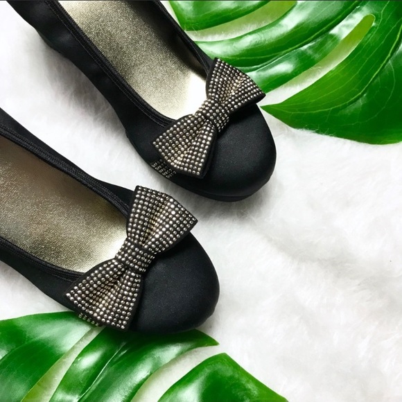 Stuart Weitzman Black Elida Bow Wedge Girls - 3 - Picture 3 of 4